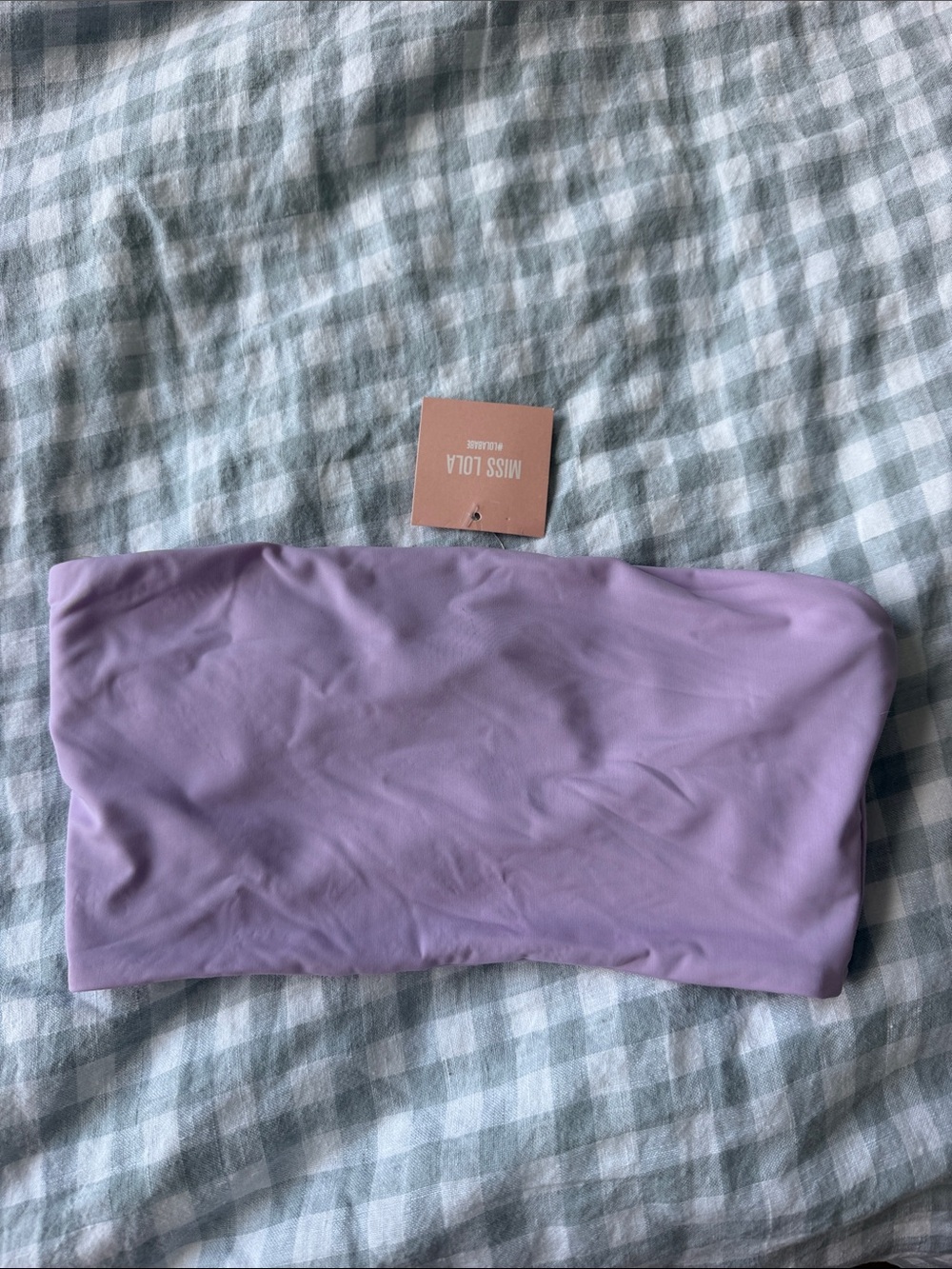 Miss Lola Lilac Strapless Bandeau Top